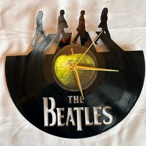 The Beatles Black Wall Clock - Needs a New Battery Mechanism